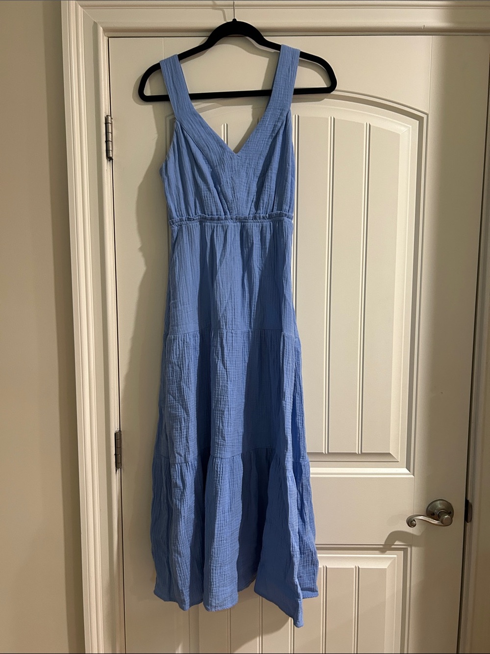 Steve Madden Periwinkle V-Neck Tiered Maxi Dress